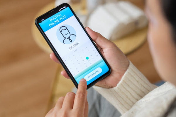 Booking a health appointment online.