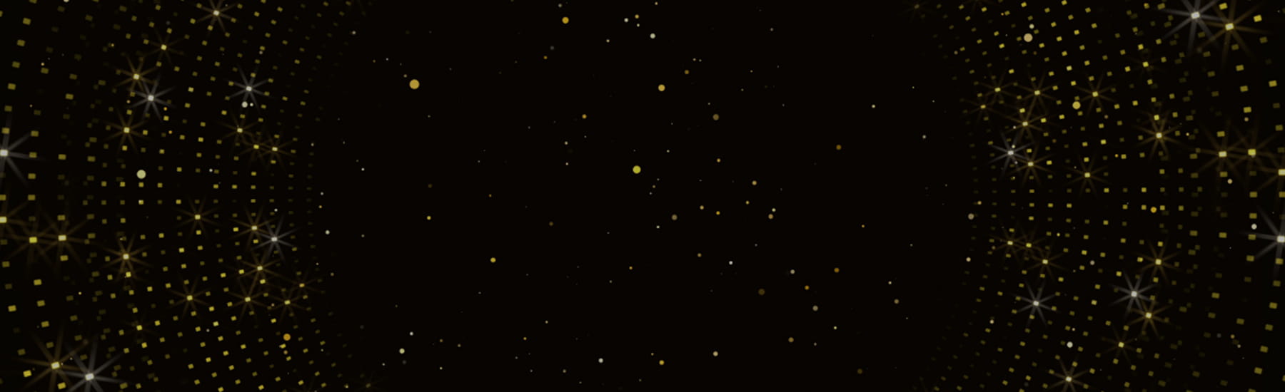 Golden lights on a black background.