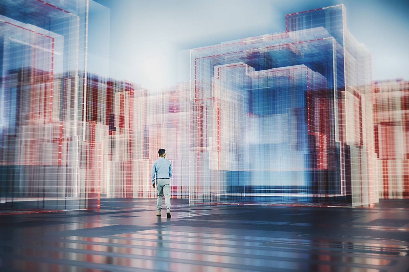 An individual enters a new digital landscape as industry disruptions and expectations evolve consumer access to digital-first care experiences.