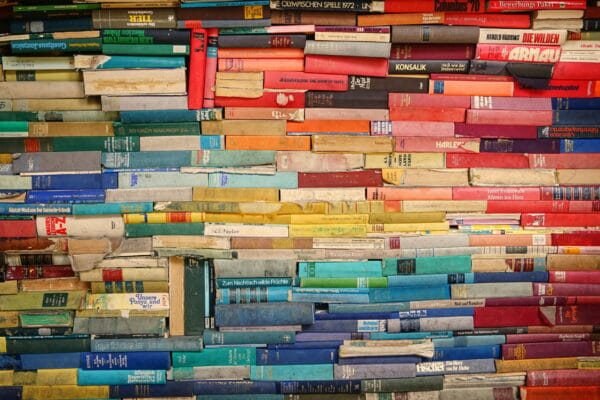 Colorful books stacked