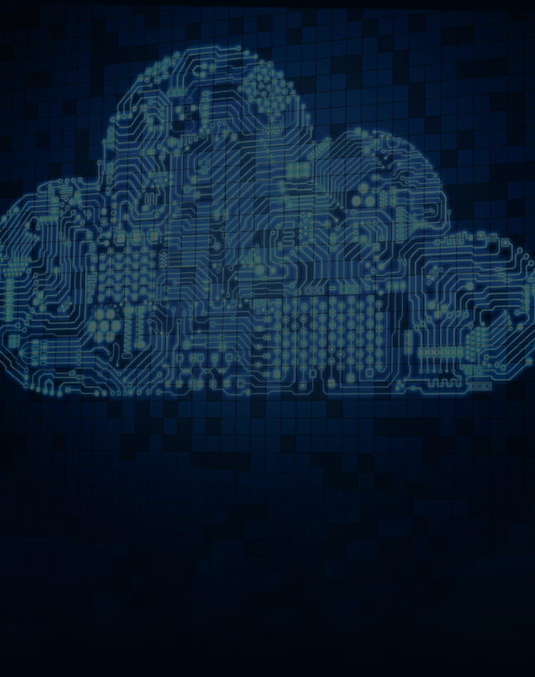 An abstract computer-generated blue cloud