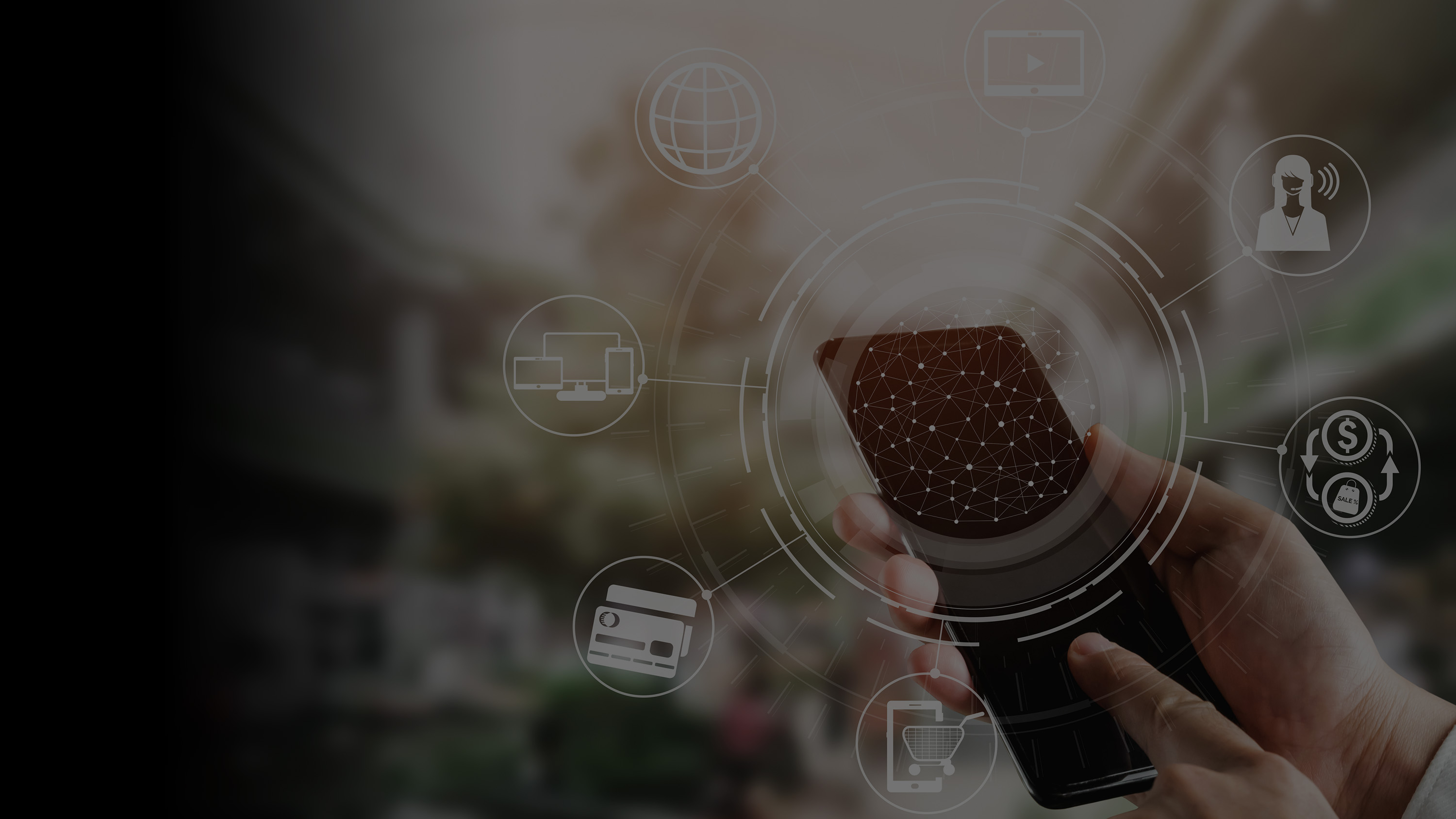 A person using their mobile phone to accomplish various tasks.