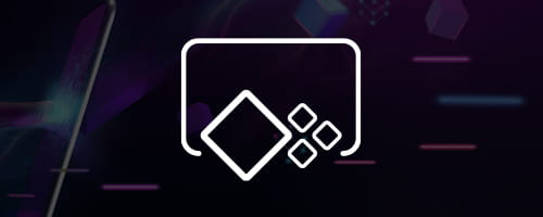 Long white icon, rectangle with multiple diamonds on faded abstract background.