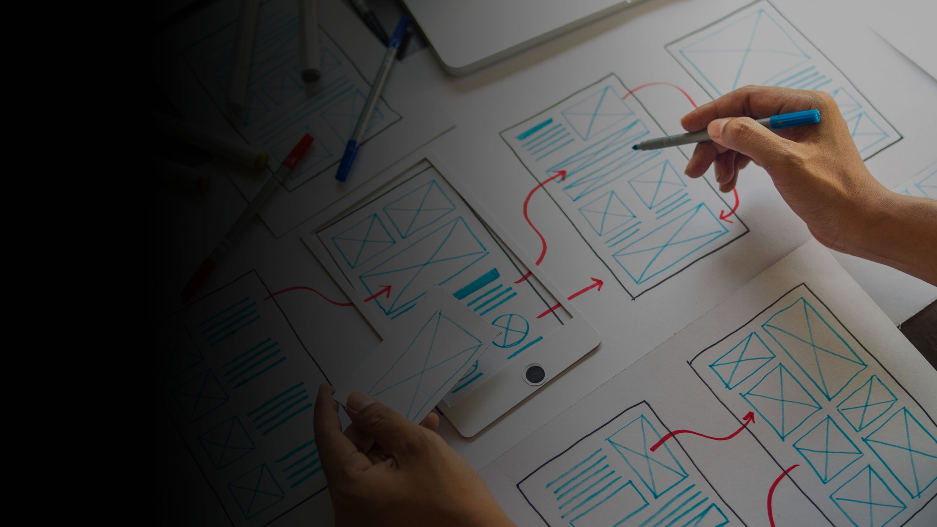 A vision board for digital accessibility planning, app and website building plans.