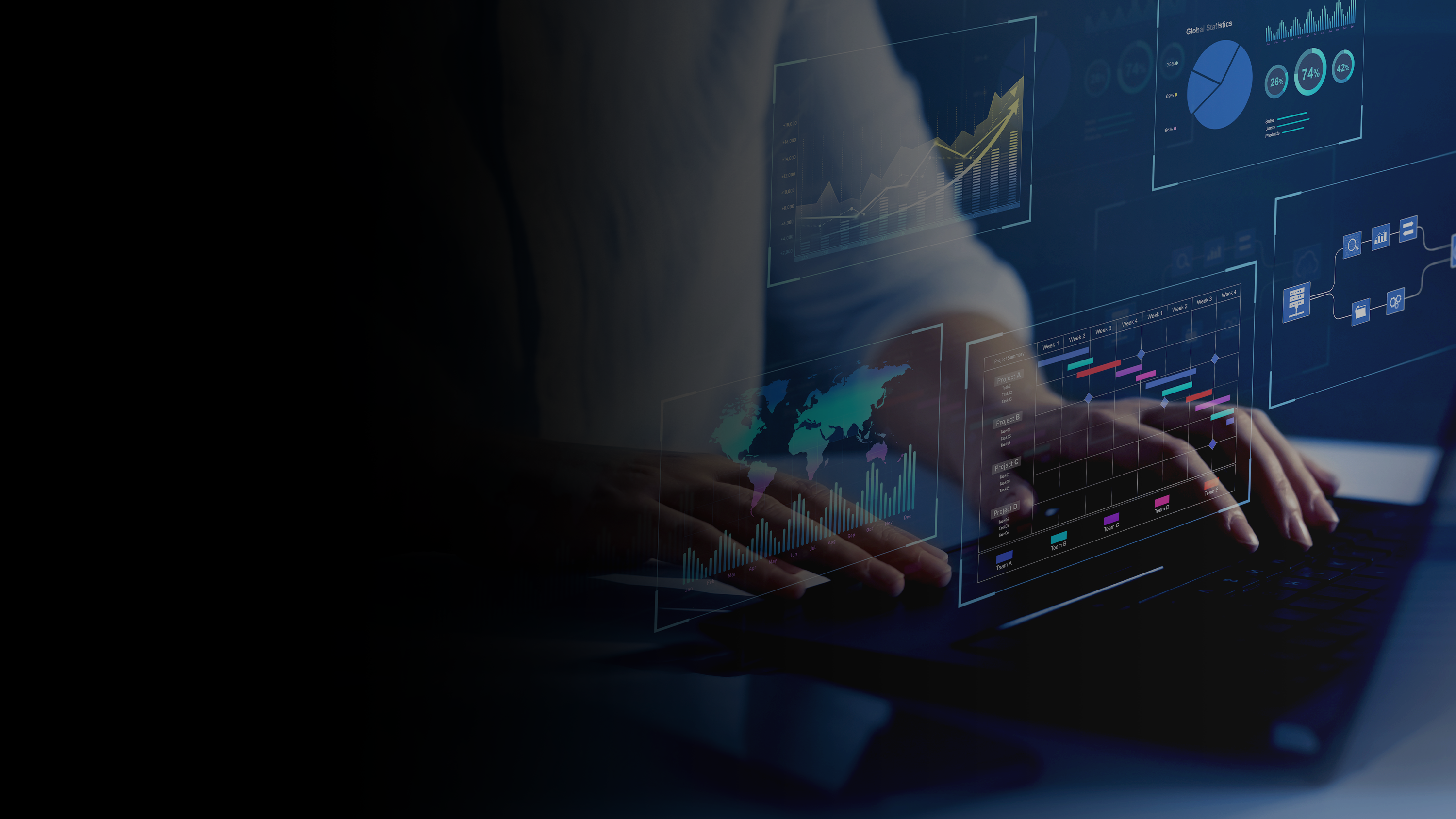 Person typing on a keyboard