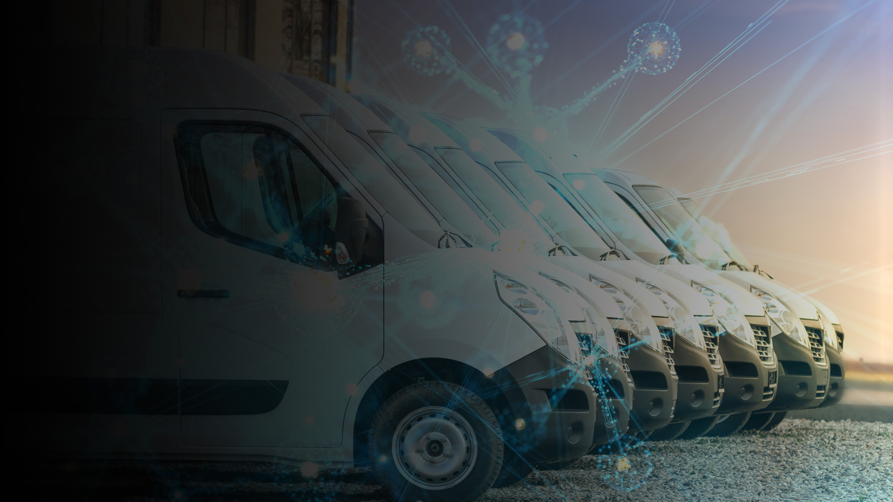 Fleet of sprinter vans.