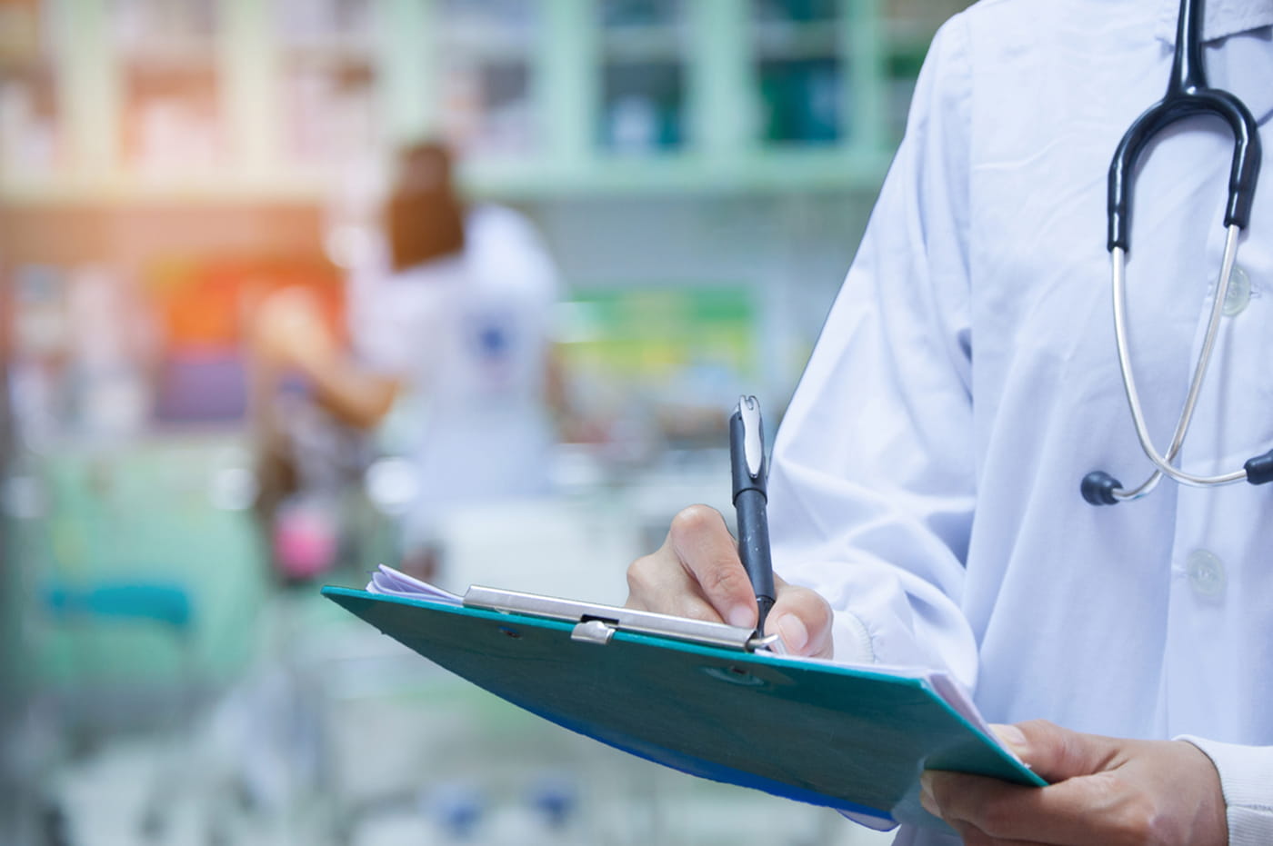 Blue waving data strands