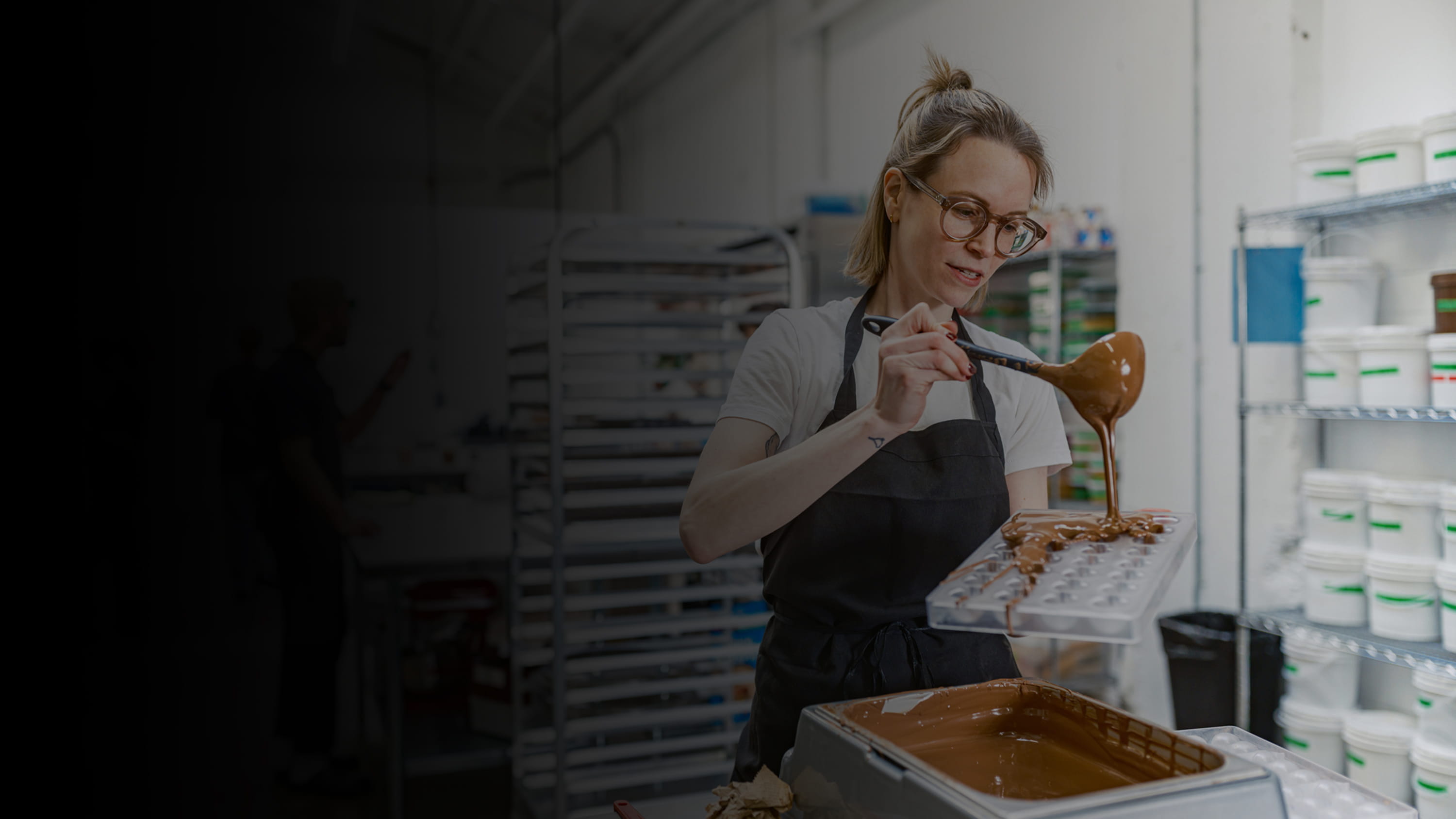Woman making chocolate