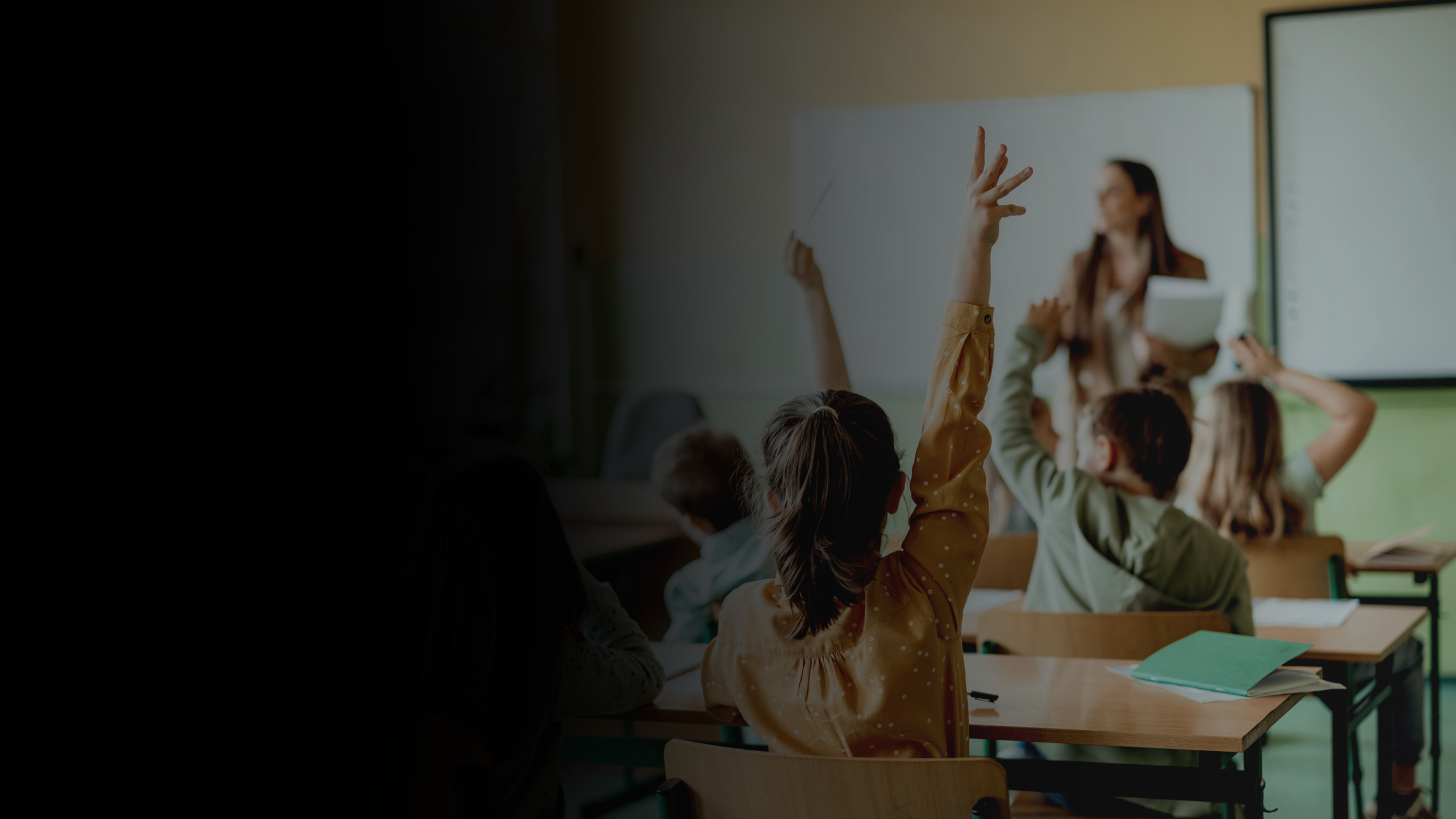 A group of students in a classroom.