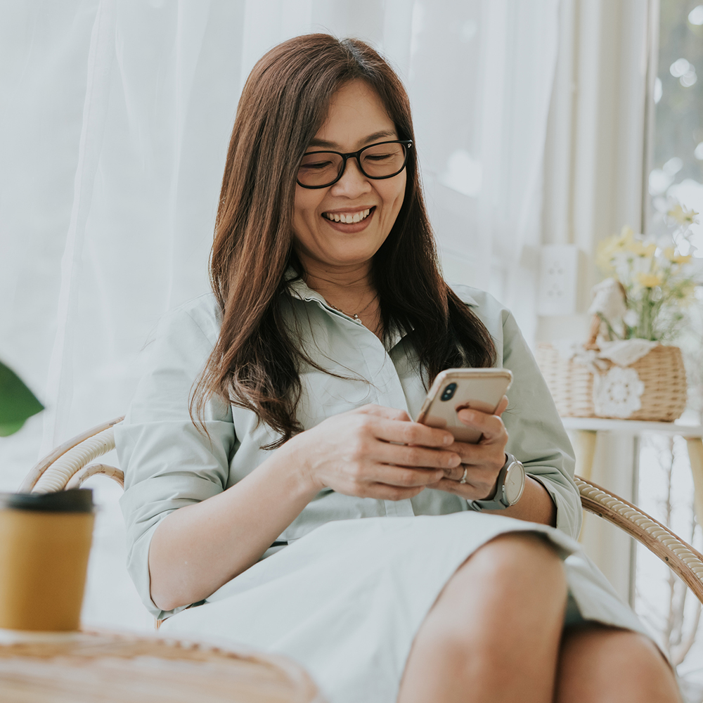 Woman looking at phone