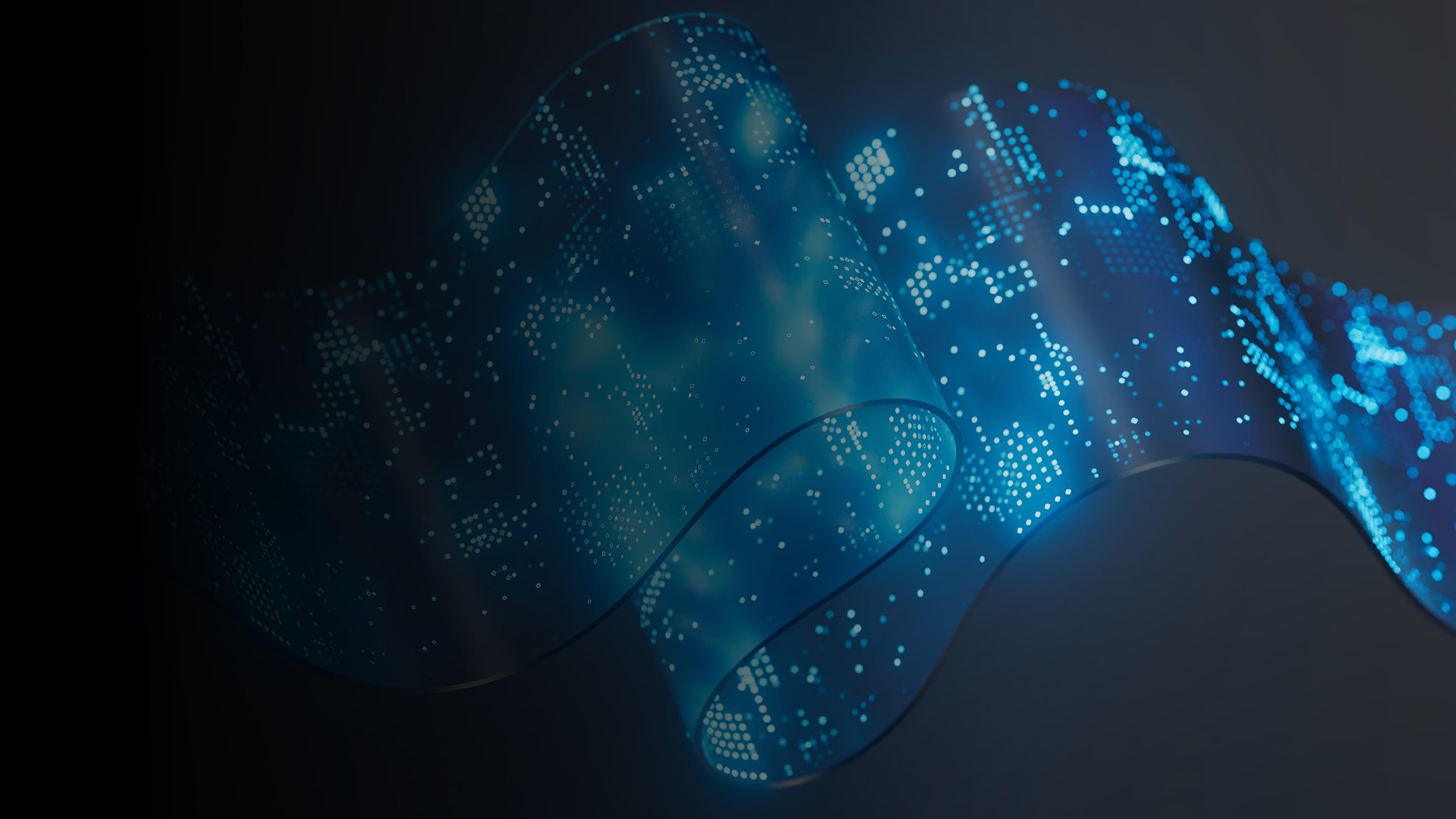 Tech art that looks like a moving strip of code