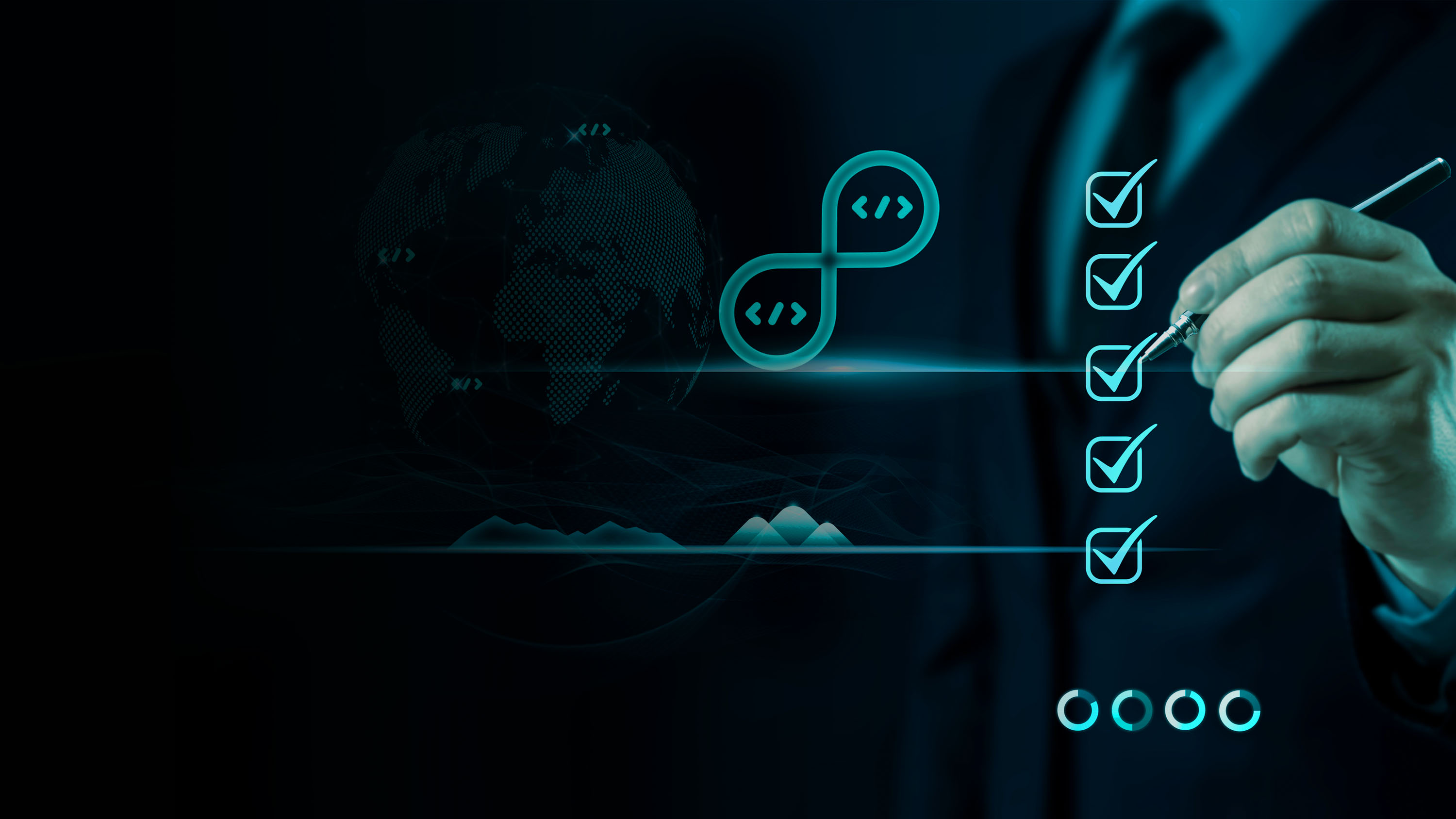 Globe with a checklist background art