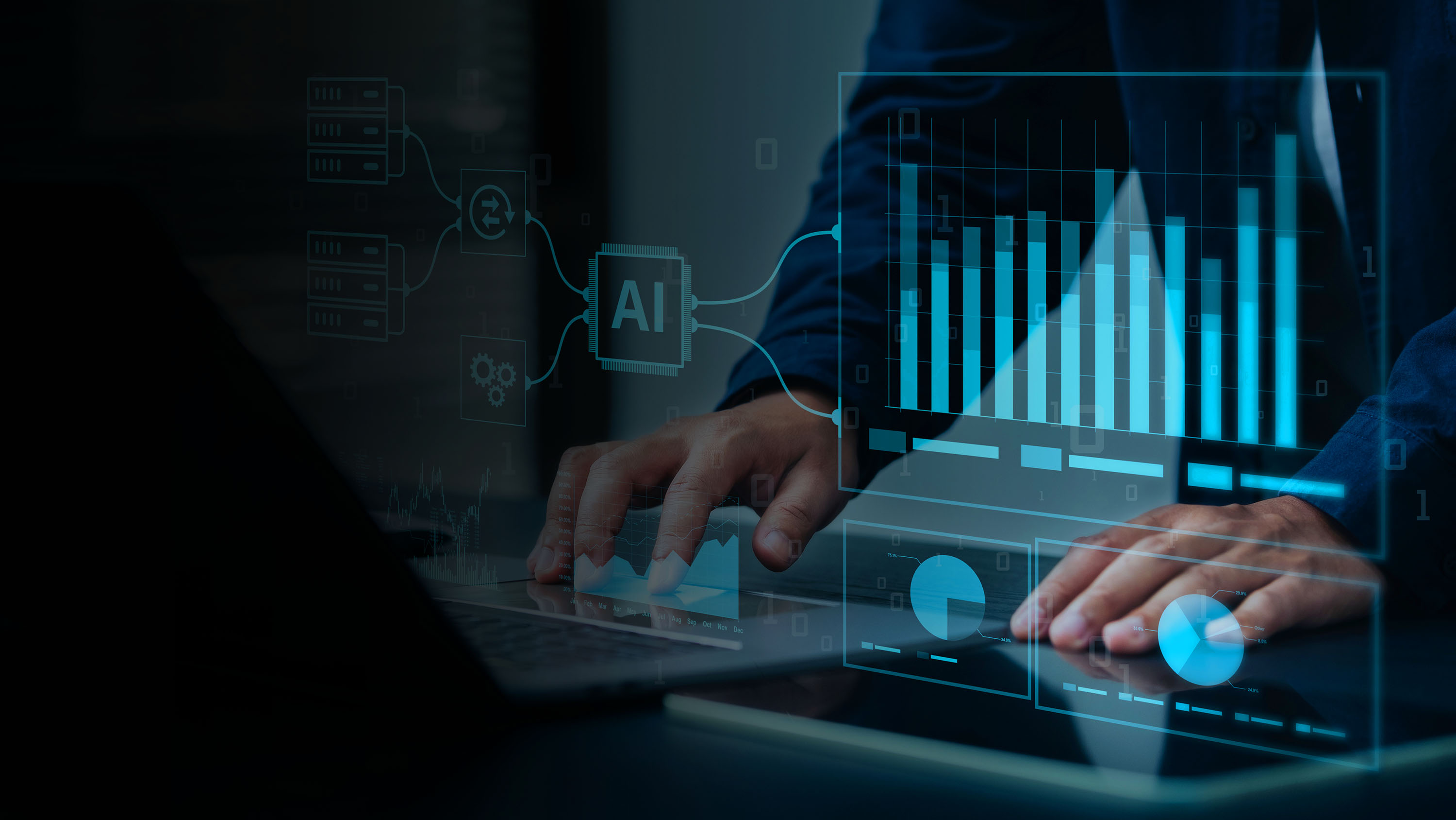 Digital data gradient hero.