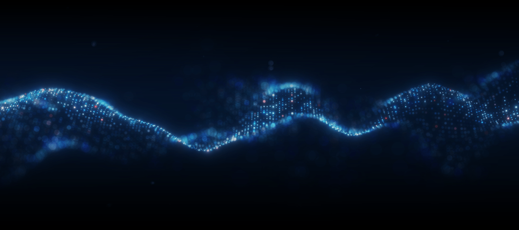 Blue wave made of data dots.